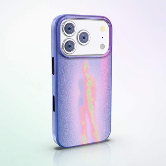 Calor MagSafe Tough Phone Case by MYNTELO, angled back view on an iPhone