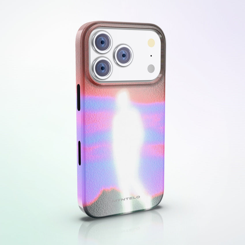 Peregrine MagSafe Tough Phone Case by MYNTELO, angled back view on an iPhone