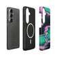 Mirage Magnetic Tough Case for Samsung Galaxy by MYNTELO, layers: phone, black TPU liner with magnetic ring, printed shell