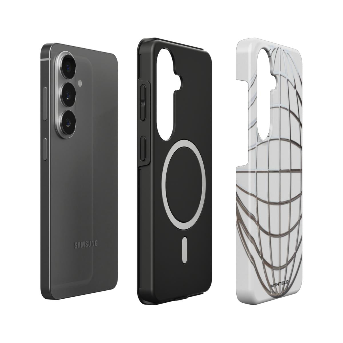 Reticulum Magnetic Tough Case for Samsung Galaxy by MYNTELO, layers: phone, black TPU liner with magnetic ring, printed shell