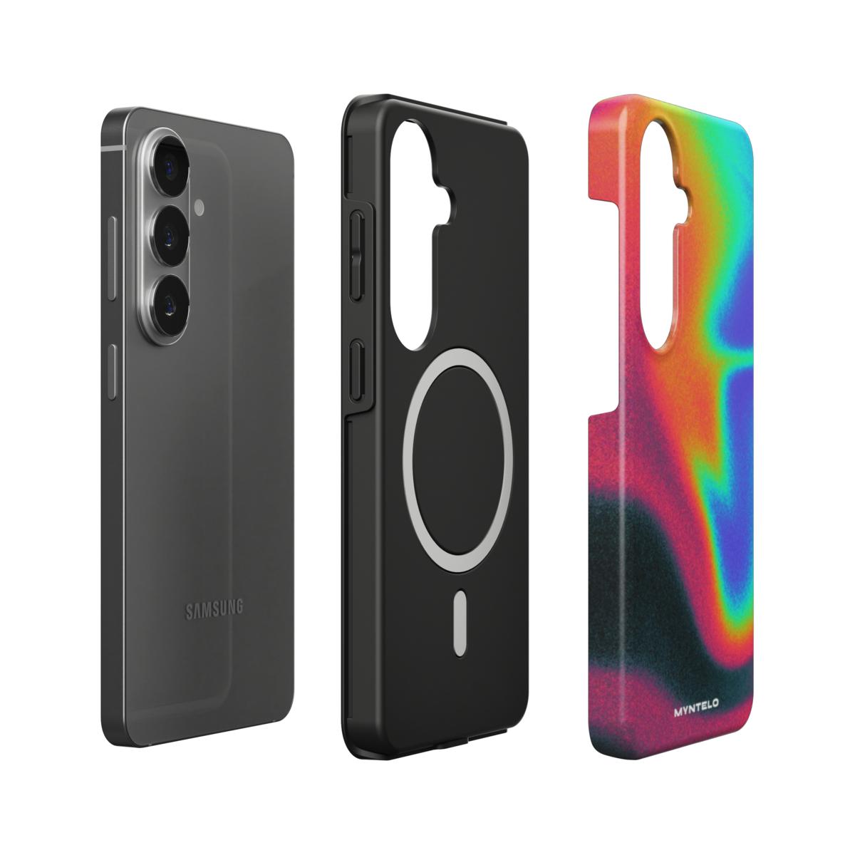 Thermia Magnetic Tough Case for Samsung Galaxy by MYNTELO, layers: phone, black TPU liner with magnetic ring, printed shell