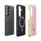 Halo Magnetic Tough Case for Samsung Galaxy by MYNTELO, layers: phone, black TPU liner with magnetic ring, printed shell