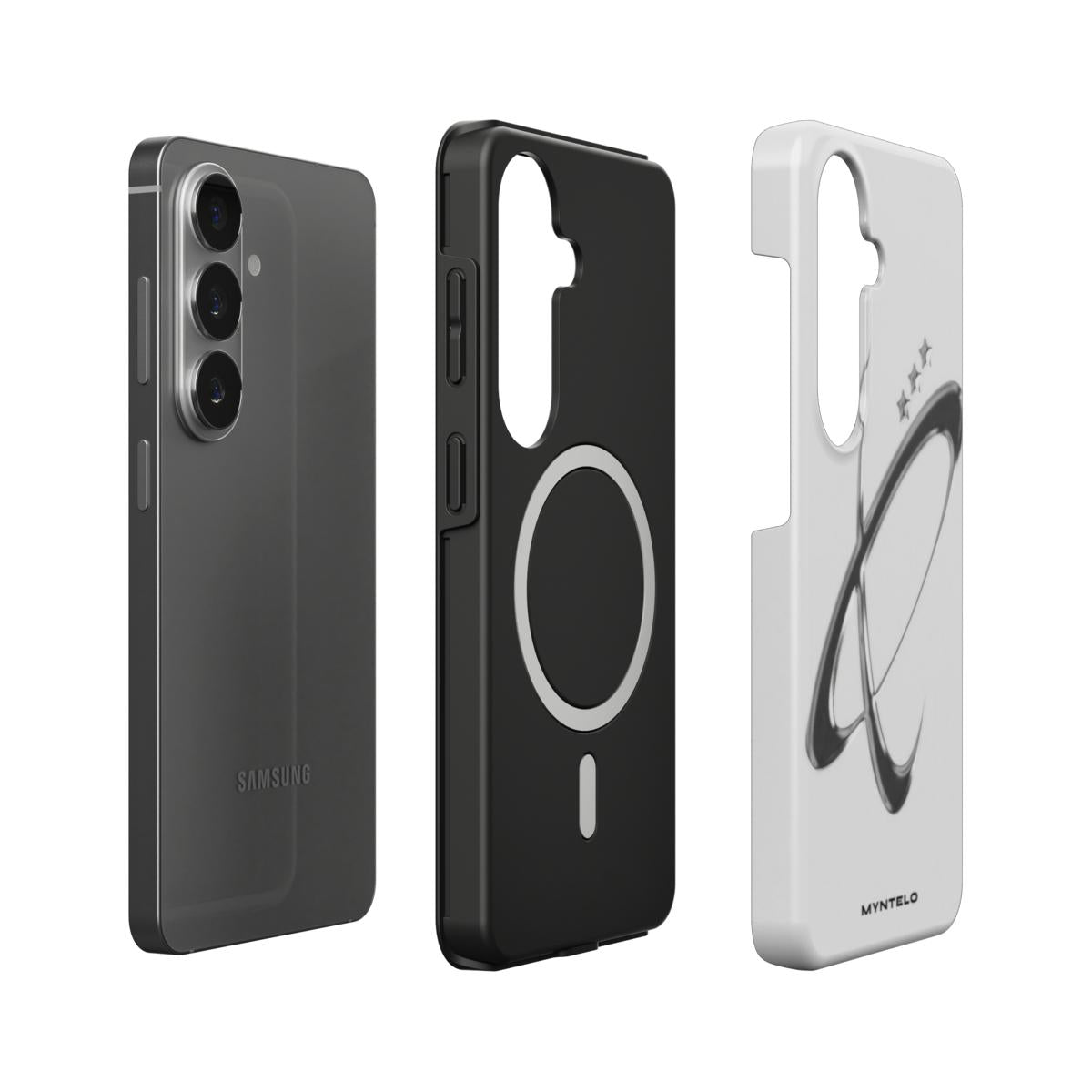 Flux Magnetic Tough Case for Samsung Galaxy by MYNTELO, layers: phone, black TPU liner with magnetic ring, printed shell