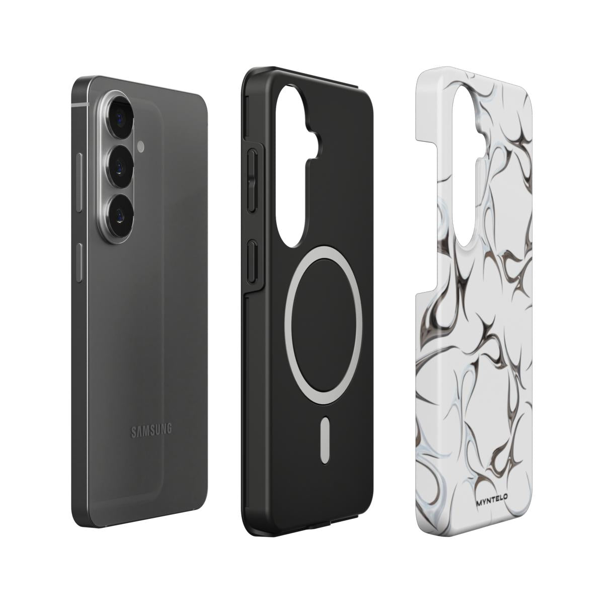 Tendril Magnetic Tough Case for Samsung Galaxy by MYNTELO, layers: phone, black TPU liner with magnetic ring, printed shell
