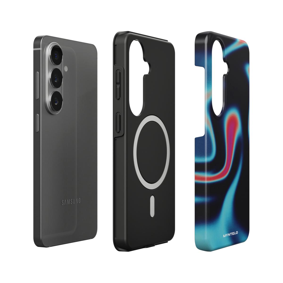 Spectra Magnetic Tough Case for Samsung Galaxy by MYNTELO, layers: phone, black TPU liner with magnetic ring, printed shell
