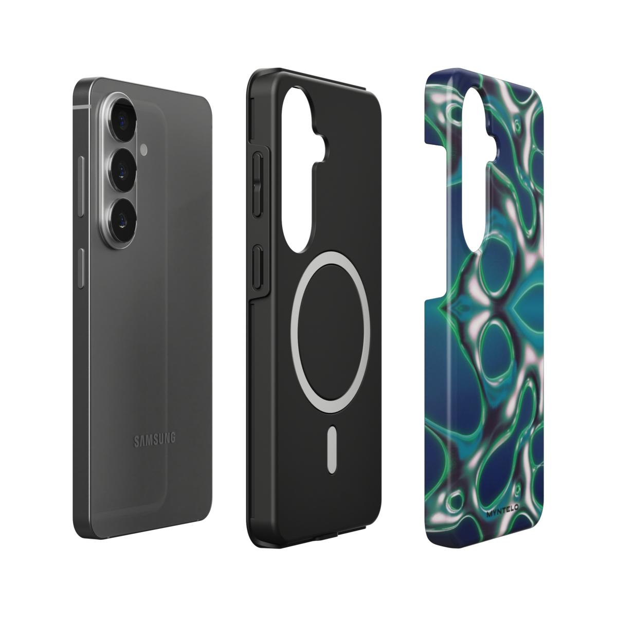 Viscera Magnetic Tough Case for Samsung Galaxy by MYNTELO, layers: phone, black TPU liner with magnetic ring, printed shell