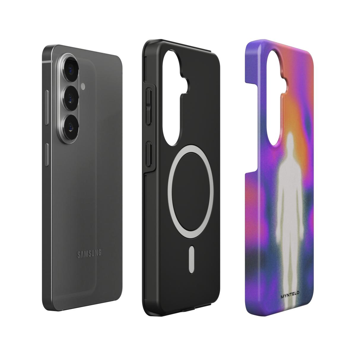 Anima Magnetic Tough Case for Samsung Galaxy by MYNTELO, layers: phone, black TPU liner with magnetic ring, printed shell