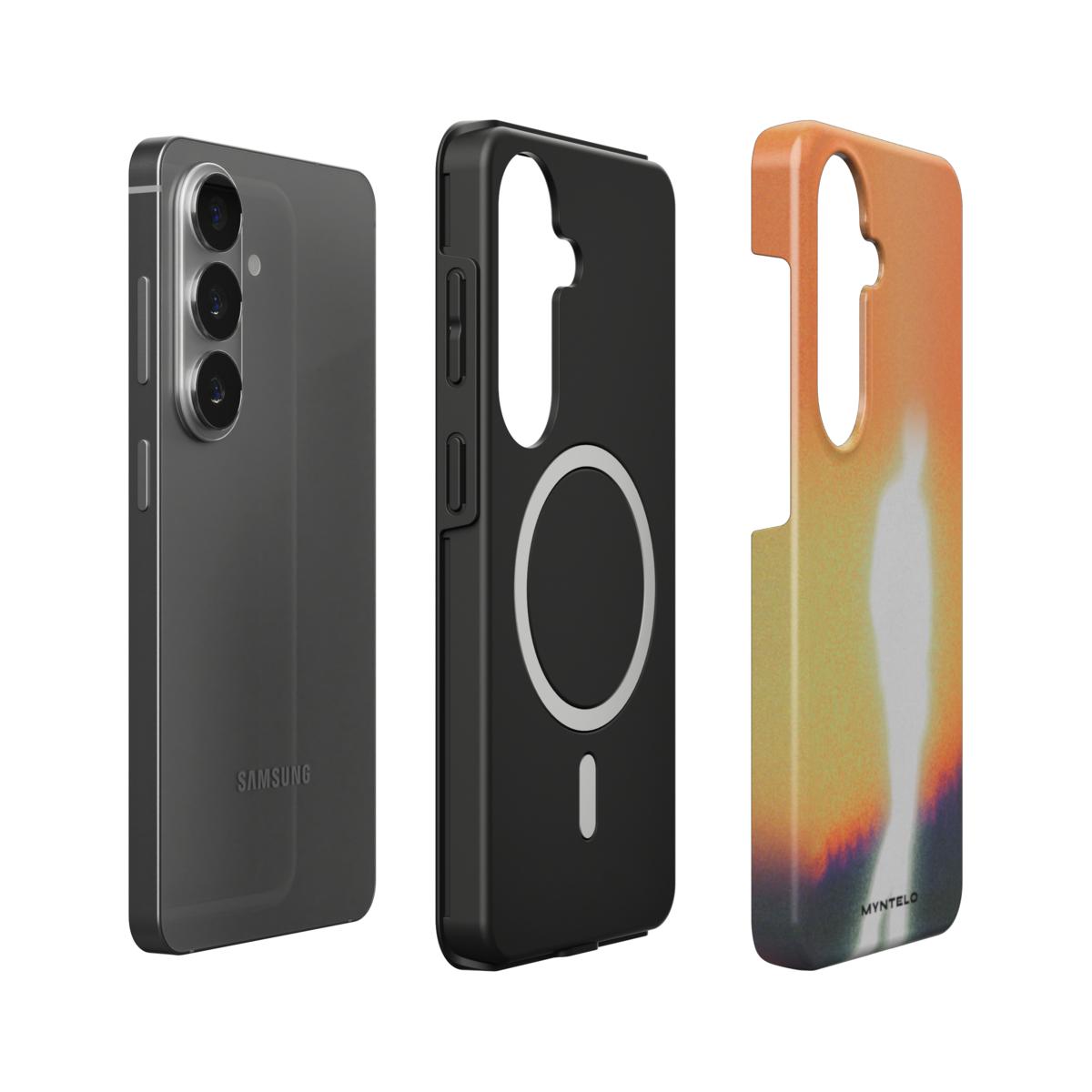 Vesper Magnetic Tough Case for Samsung Galaxy by MYNTELO, layers: phone, black TPU liner with magnetic ring, printed shell