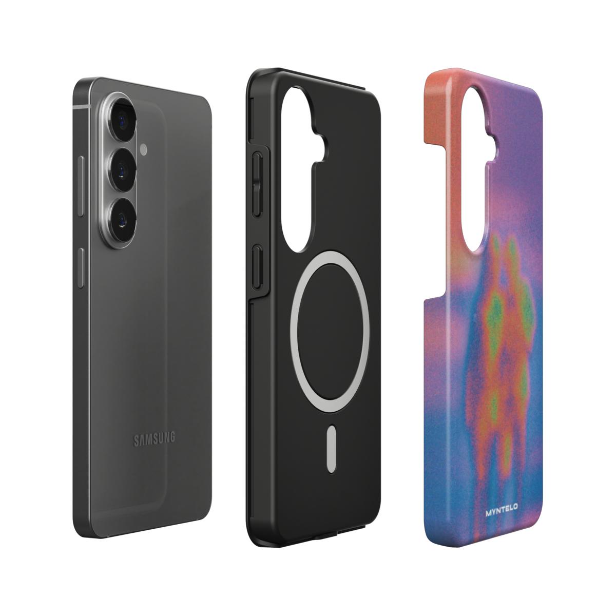 Fervor Magnetic Tough Case for Samsung Galaxy by MYNTELO, layers: phone, black TPU liner with magnetic ring, printed shell
