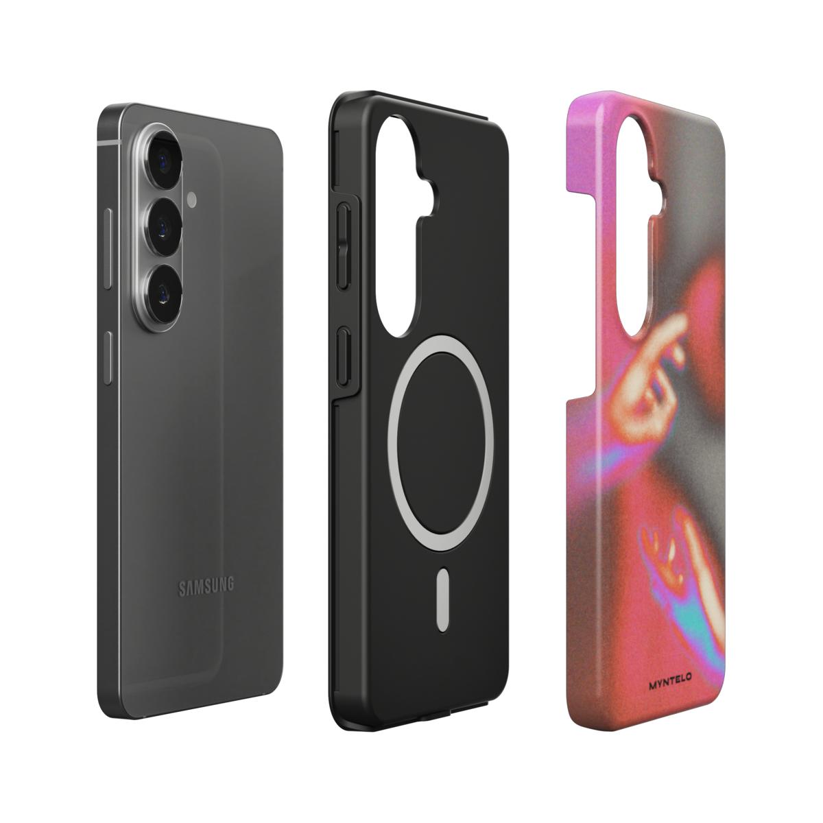 Tactus Magnetic Tough Case for Samsung Galaxy by MYNTELO, layers: phone, black TPU liner with magnetic ring, printed shell