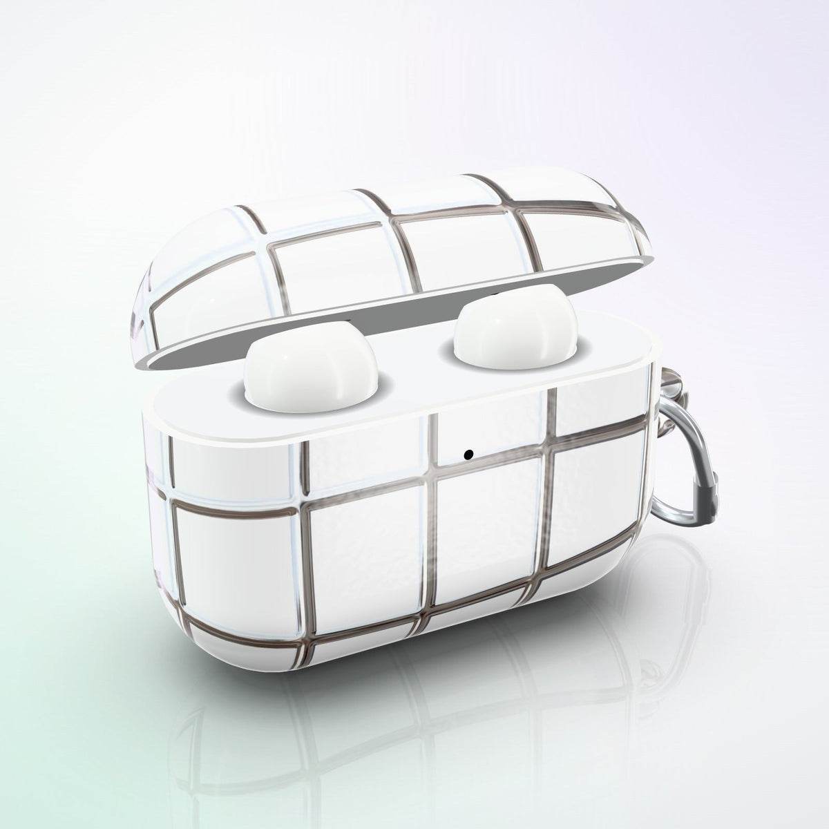 Reticulum AirPods Case by MYNTELO, lid open