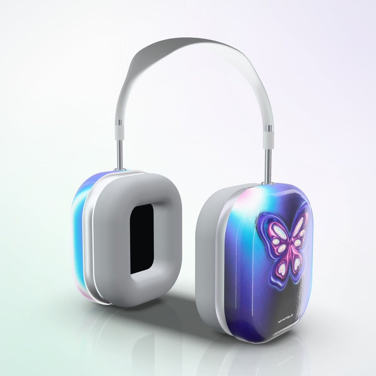 Monarch AirPods Max Case by MYNTELO, three-quarter view