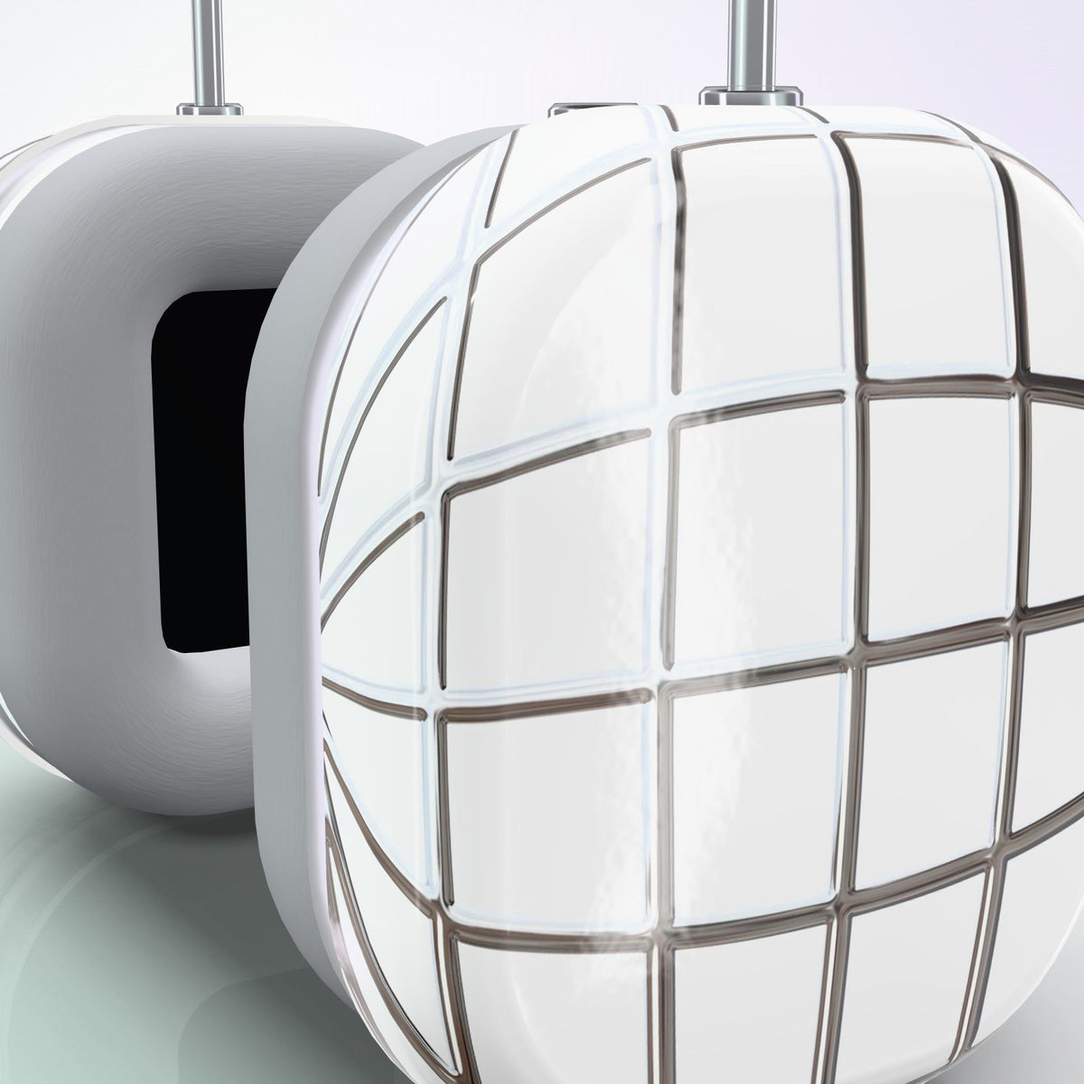 Reticulum AirPods Max Case by MYNTELO, close-up of the shell edge