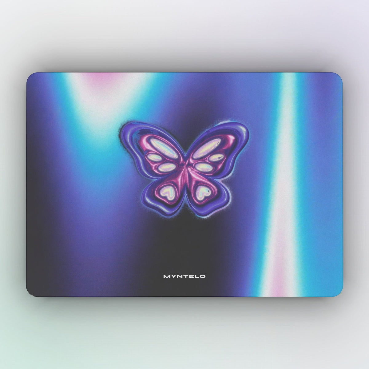 Monarch MacBook Case by MYNTELO, top view of the closed lid
