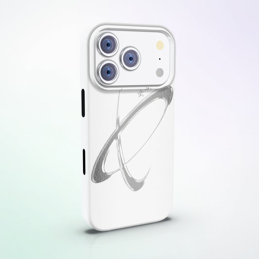 Flux MagSafe Tough Phone Case by MYNTELO, angled back view on an iPhone