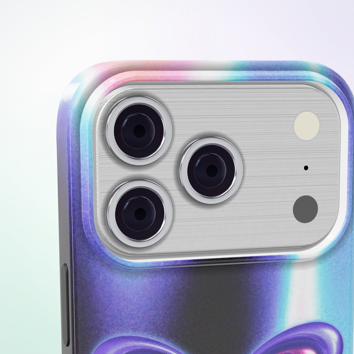 Monarch MagSafe Tough Phone Case by MYNTELO, close-up of the raised camera cutout