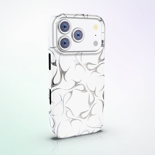 Tendril MagSafe Tough Phone Case by MYNTELO, angled back view on an iPhone