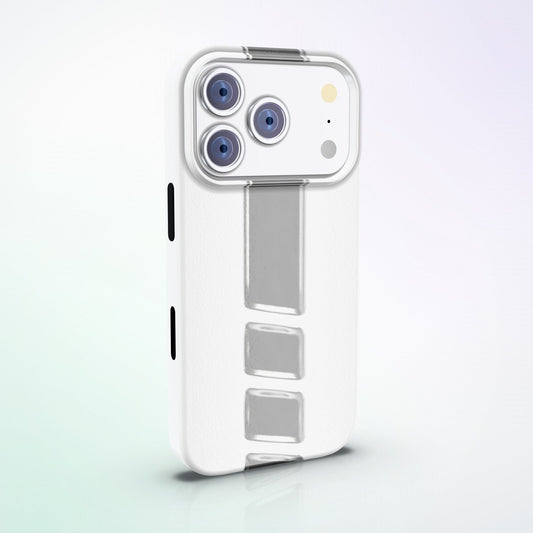 Trinitas MagSafe Tough Phone Case by MYNTELO, angled back view on an iPhone