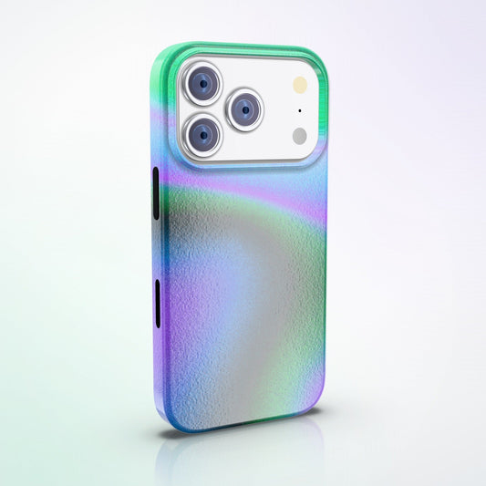 Viridian MagSafe Tough Phone Case by MYNTELO, angled back view on an iPhone