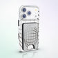 Reticulum Magnetic Wallet by MYNTELO, angled view on the phone