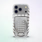 Reticulum Magnetic Wallet by MYNTELO, snapped onto the back of the matching phone case